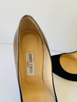 Jimmy Choo Black Suede And Gold Metallic Pumps Size 39.5