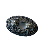 Marcasite And Sterling Oval Brooch