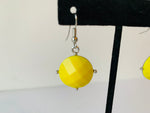 Yellow Faceted Bead Statement Earrings