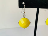 Yellow Faceted Bead Statement Earrings