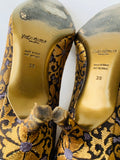 Vintage Tom Ford for Yves Saint Laurent Brocade Square Toe Kitten Heels YSL Size 39