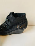 ASN Black Nylon Wedge Buckle Sneaker Size 37