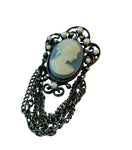 Vintage Victorian Style Blue Cameo Brooch