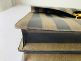 Fendi Vintage Pequin Pattern Striped Briefcase