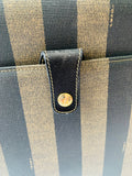 Fendi Vintage Pequin Pattern Striped Briefcase