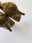 Vintage Tom Ford for Yves Saint Laurent Brocade Square Toe Kitten Heels YSL Size 39