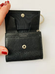 Salvatore Ferragamo Black Saffiano Leather Mini Credit Card Keychain