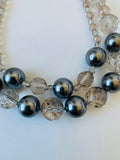 Gray Today Double Layer Beaded Necklace