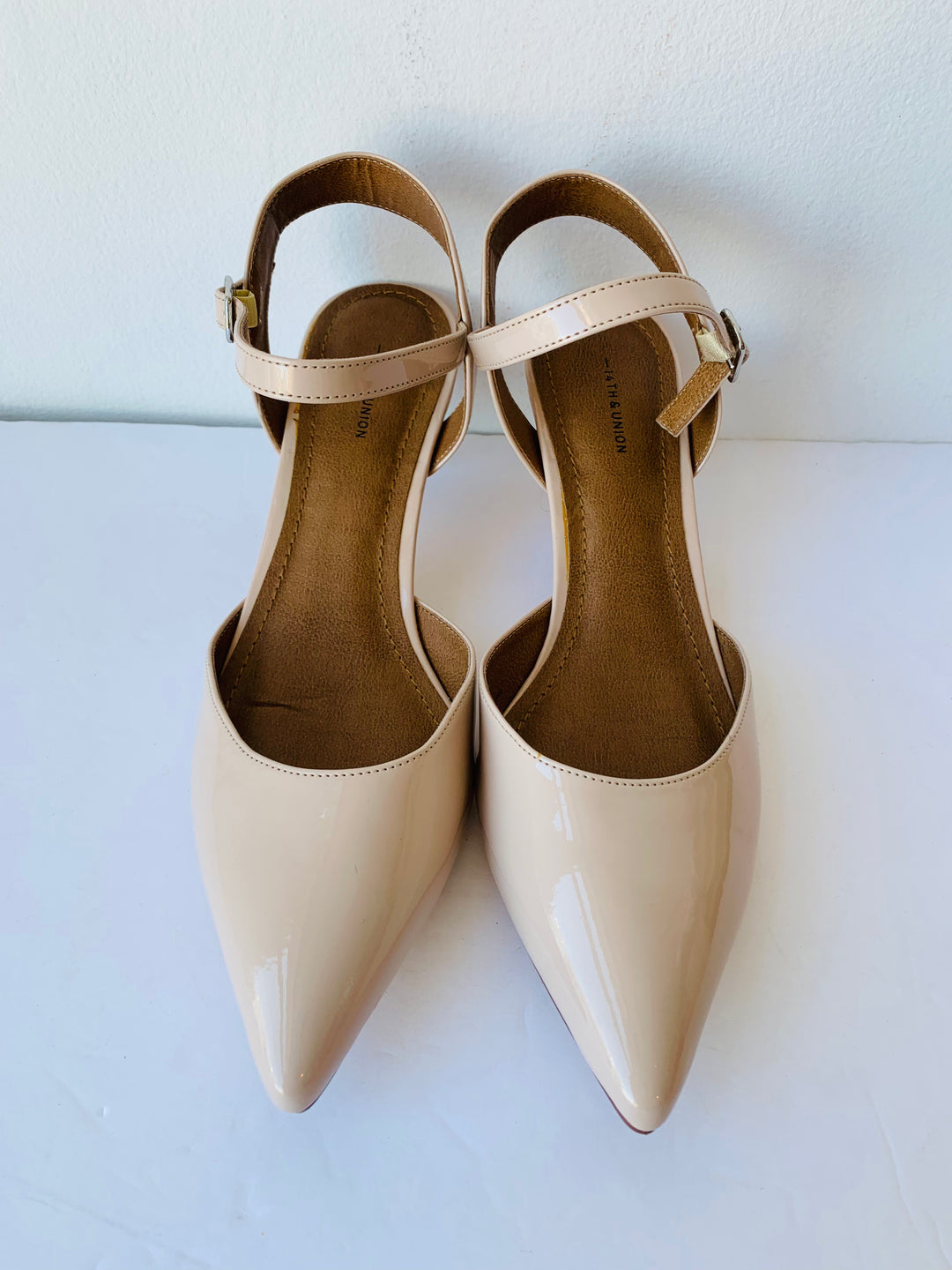 14th & Union Patent Pointed Toe Nude Heels Size 7.5