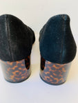 Ann Taylor Bette Black Suede Tort Heel Pump Size 7.5