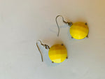Yellow Faceted Bead Statement Earrings