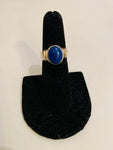 Oval Blue Lapis Sterling Silver Ring Size 5.5